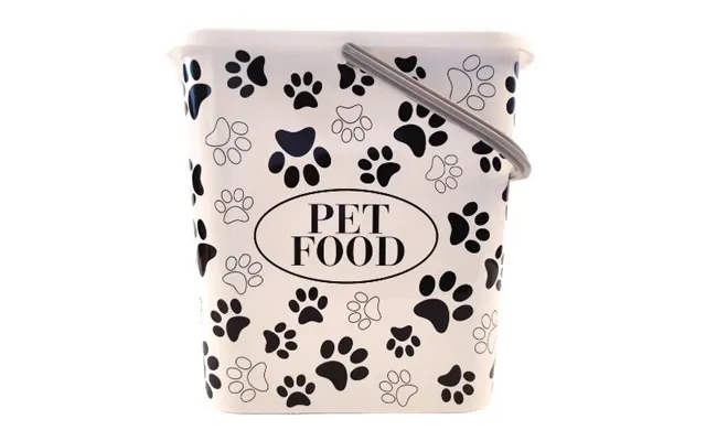 The Pet Hut Food Storage White Black Paw Container