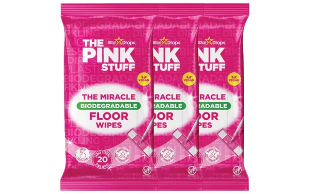 The Pink Stuff Miracle Biodegradable Floor Wipes 20 Sheets Assorted Packs - Pack Of 3