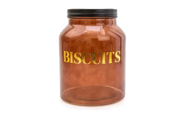Vintage Amber Gold Glass Storage Biscuit Jar 21cm