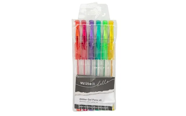 Write It Glitter Gel Pens Assorted Colours X 6