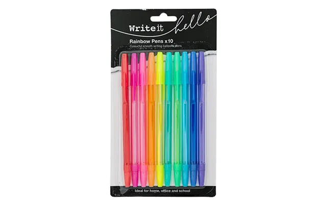 Write It Rainbow Ballpoint Pens 10 Pack