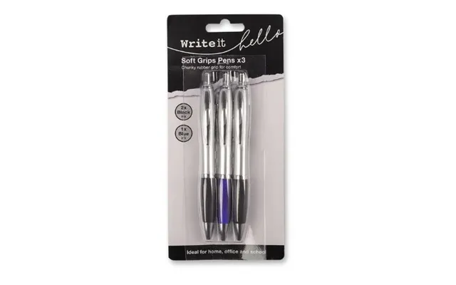 Write It Soft Grip Pens 3 Pack