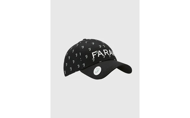 Farah Reese Allover Print Six Panel Golf Cap In Black