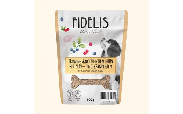 Mini Chicken Training Bones With Blueberries And Cranberries - 100g