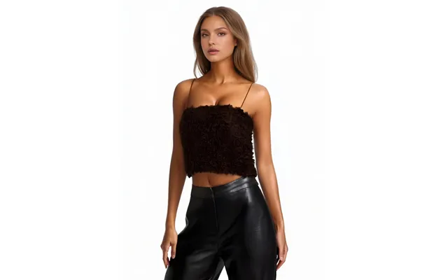 Women Fashion Sexy Brown Three-dimensional Flower Fluffy Mesh Zipper Camisole Top Female Elegant Backless Sleeveless Top