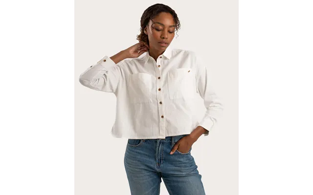 Ladies Boxy Long Sleeve Shirt - Soft White product image