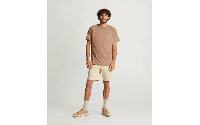 Mens Cotton Stretch Chino Shorts - Light Sand