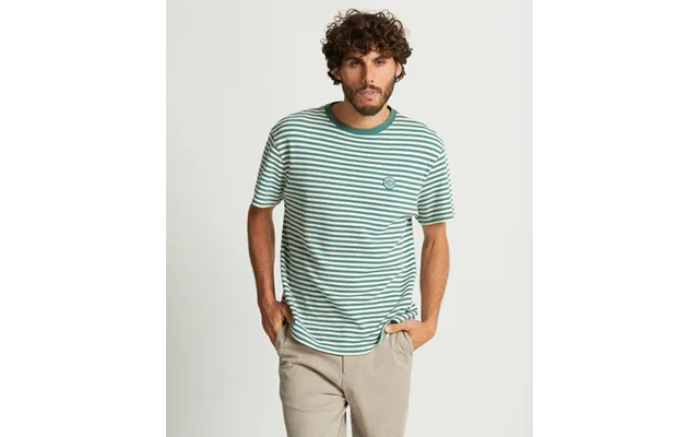 Mens Pique Tee - Teal Stripe product image