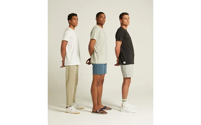 Mens Standard Three Pack Cotton Tees - White Black Mineral Grey product image