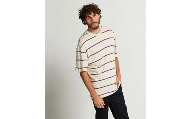Mens Structured Jersey Knit Tee - Ecru product image