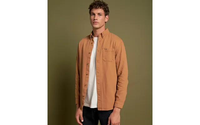 Mens Twill Long Sleeve Shirt - Tobacco Brown product image
