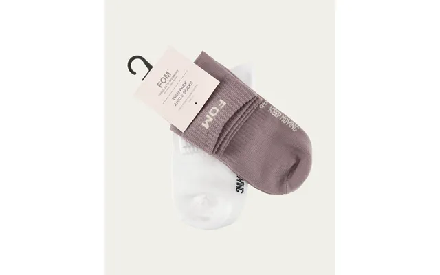Socks Fom Ankle Twin Pack - White & Lilac Grey Size 4-7 product image