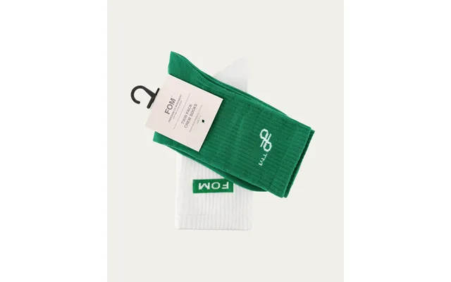 Socks Fom Crew Twin Pack - Green Knot & White Fom Size 7-11 product image