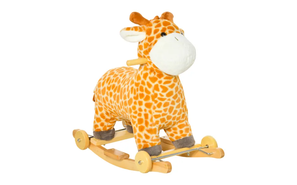 2-in-1 Plush Giraffe Ride-on Rocker & Glider With Sound - Yellow