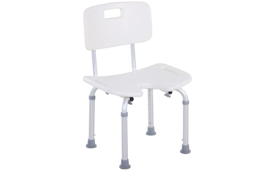 Adjustable Aluminium Shower Bath Stool With Handles & Non-slip Feet - Supports 136kg