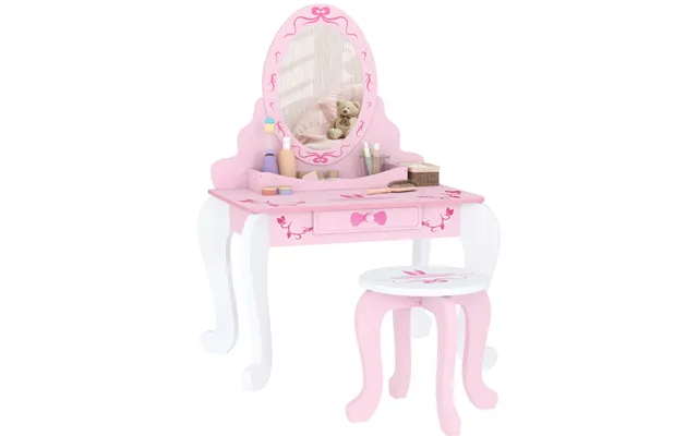 Aiyaplay Ballet Vanity Set With Mirror & Stool - Integrated Storage Drawer product image