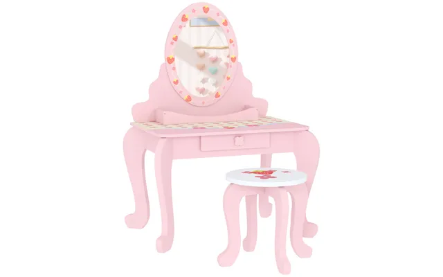 Aiyaplay Children's Ballet Dressing Table & Stool Set With Built-in Drawer - Shatter-resistant Mirror product image