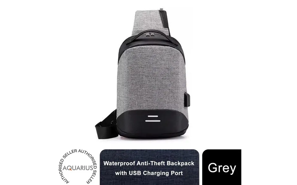 Aquarius Anti-theft Waterproof Backpack With Usb Charging Port - Grey