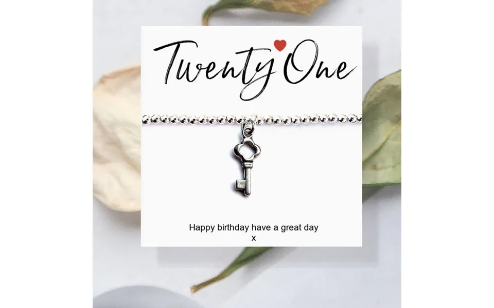 Aye Do Gifts 21st Birthday Beaded Bracelet & Message Card - Keepsake Jewellery