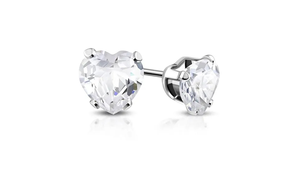 Aye Do Gifts Cubic Zirconia Heart Stud Earrings 5x5mm Stainless Steel Hypoallergenic Gift Boxed