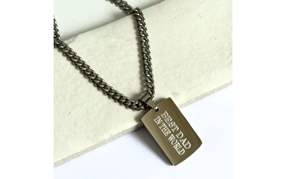 Aye Do Gifts Personalised Stainless Steel Rectangle Pendant & Chunky Chain Necklace - 23