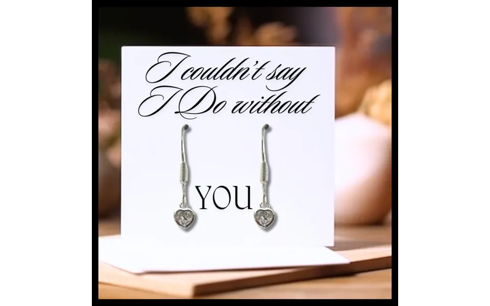 Aye Do Gifts Sterling Silver Plated Cubic Zirconia Heart Charm Drop Earrings - 12 X 7mm