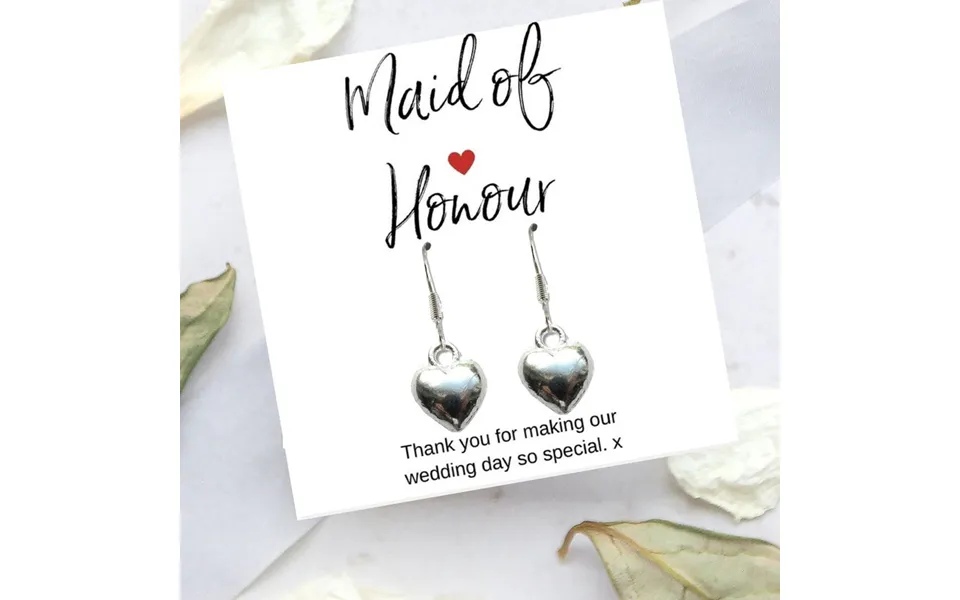 Aye Do Gifts Sterling Silver Plated Puff Heart Charm Earrings - 11