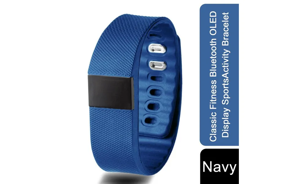 Bas-tek Classic Fitness Bracelet With Oled Display & Bluetooth - Navy