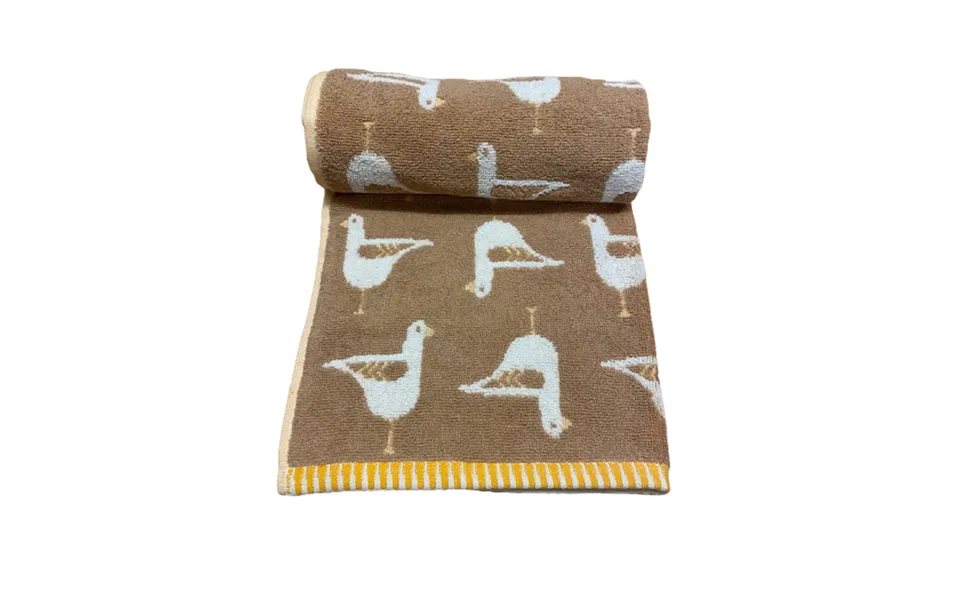 Bellissimo Home 100% Turkish Cotton Seagull Jacquard Hand Towel - Beige