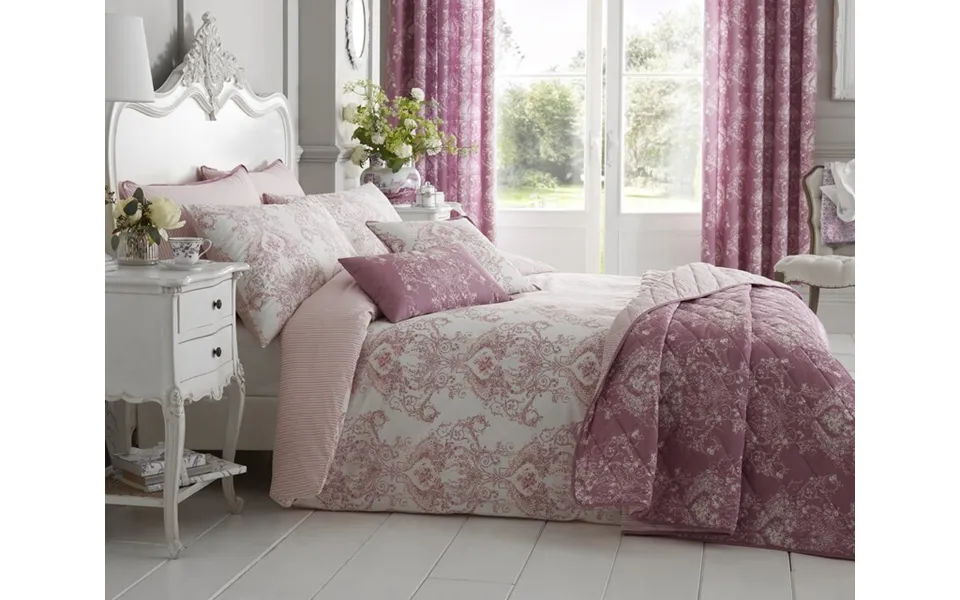 Bellissimo Home Cotton-rich Toile Duvet Cover Set - King Size, Pink, 200 Thread Count