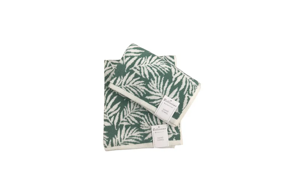 Bellissimo Home Turkish Cotton Jacquard Bath Sheet - Green Botanical Leaf Design