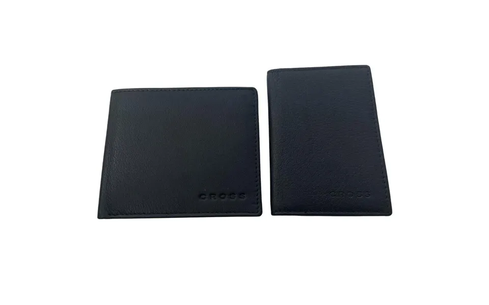 Cross Premium Leather Wallet & Credit Card Case Set - Black