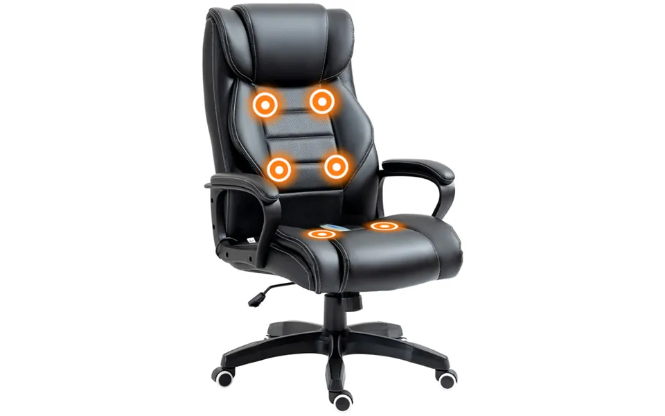 Executive Office Chair Black - 6-point Vibration Massage