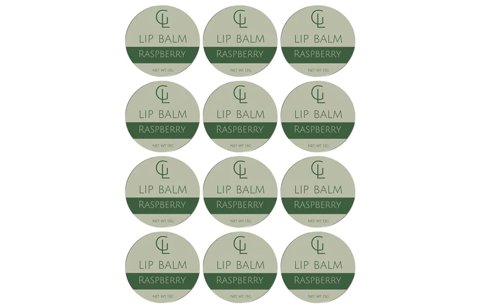 Green Laurels Raspberry Moisturising Lip Balm - 12 Tins