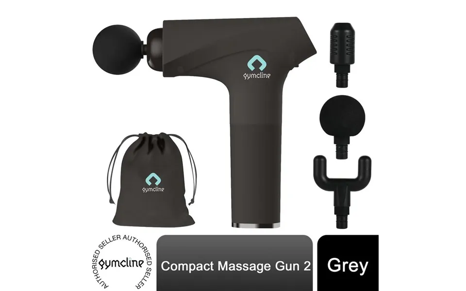 Gymcline Compact Massage Gun - 1500mah Battery, 3 Speed Modes, Grey