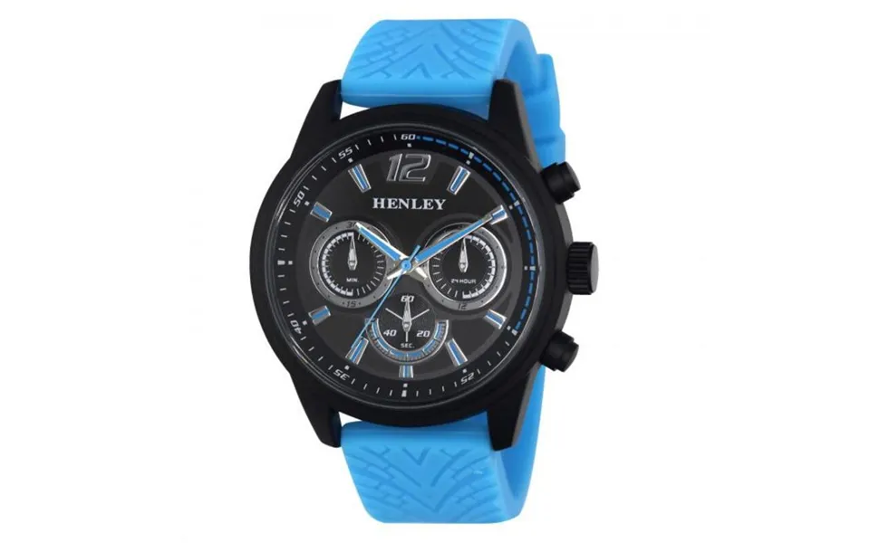 Henley Black Dial Blue Silicone Strap Multi-eye Sports Watch - Large