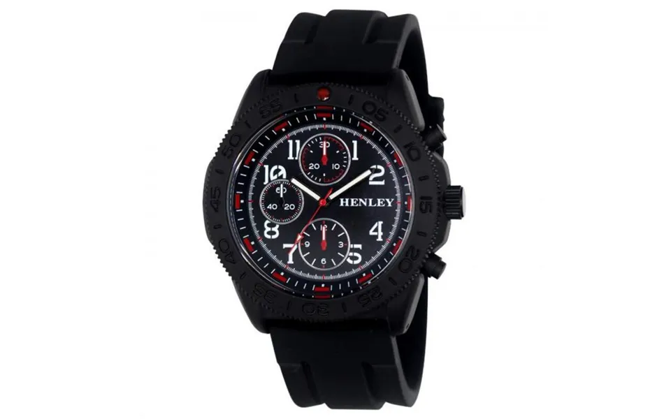 Henley Black Dial Silicone Strap Watch - Large