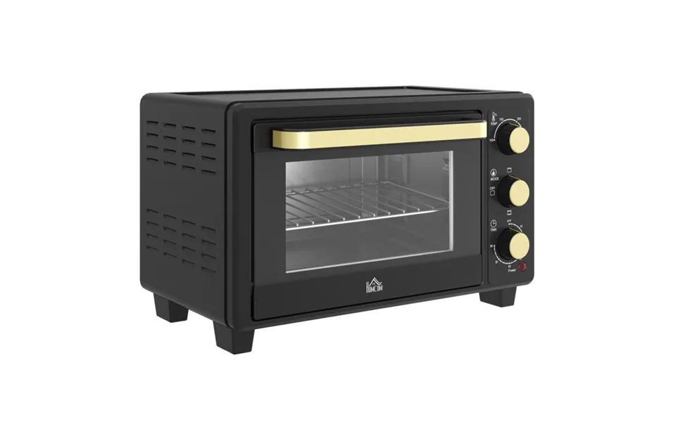 Homcom 16l Countertop Oven - Black, 100-230 C Adjustable Temp, 0-60 Min Timer, 1400w