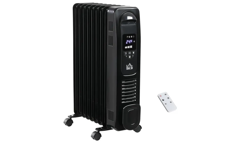Homcom 2000w Digital Oil Filled Radiator - Portable Electric Heater With Led Display & 24-hour Timer