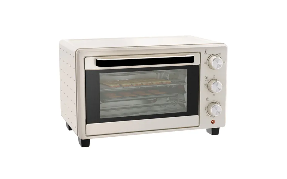 Homcom 21l Countertop Oven - Cream With 100 C-230 C Adjustable Temp & 0-60 Min Timer