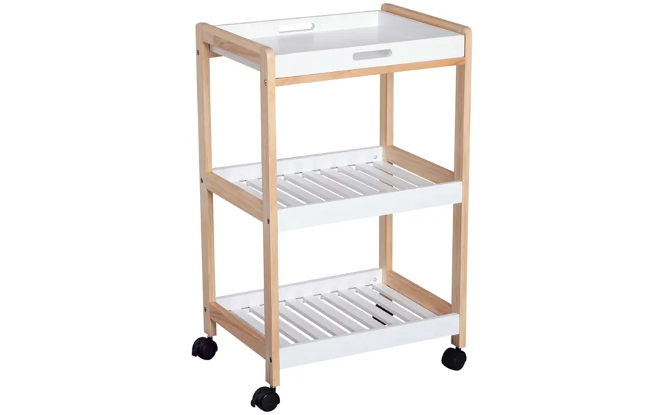 Homcom 3-tier Serving Trolley With Wheels - Bamboo Mdf Board, 74