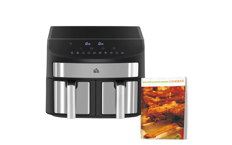 Homcom 8l Dual Basket Air Fryer 2400w - Twin Cook & Sync Finish, 65-230 C
