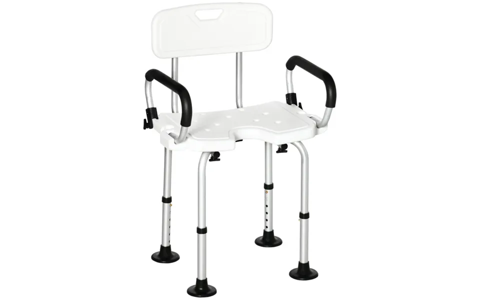 Homcom Adjustable Shower Stool With Suction Foot Pads For Elderly & Disabled