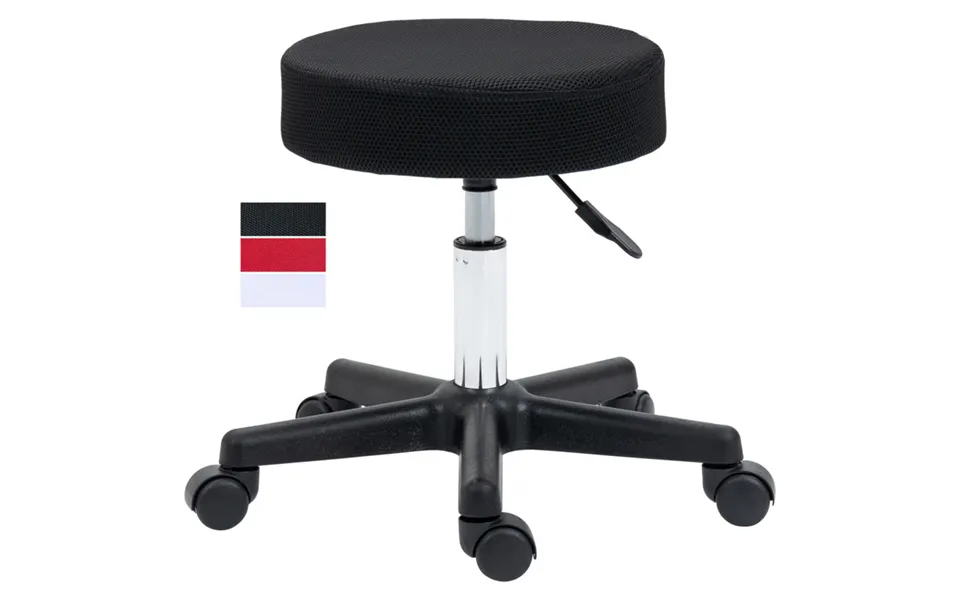 Homcom Adjustable Swivel Salon Stool - Tattoo Beauty Facial Spa Chair Seat W 3 Covers