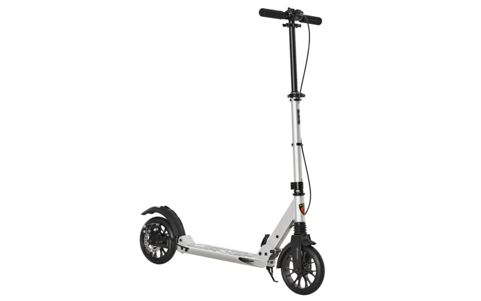 Homcom Adult Teens Kick Scooter Fold Adjust 14 W Rear Wheel&hand Brake Silver