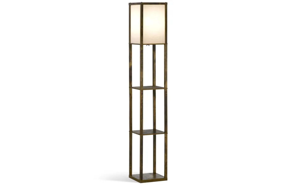 Homcom Brown 3-tier Floor Lamp With Storage Shelves - Ambient Lighting