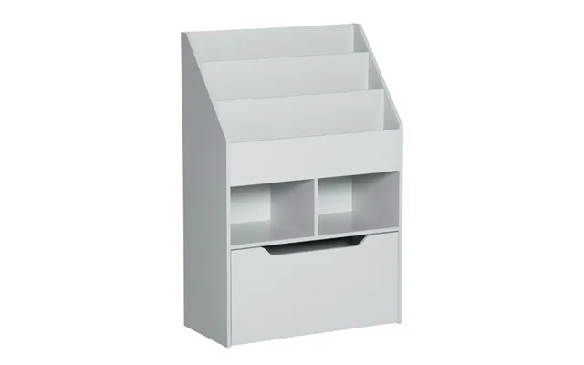 Homcom Kids Bookshelf, Toy Box W Storage Drawer, Wheels, For Bedroom - Grey product image