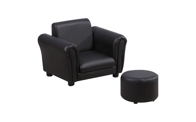 Homcom Kids Sofa Chair Set Armchair Seating Seat Bedroom Playroom Stool Black product image