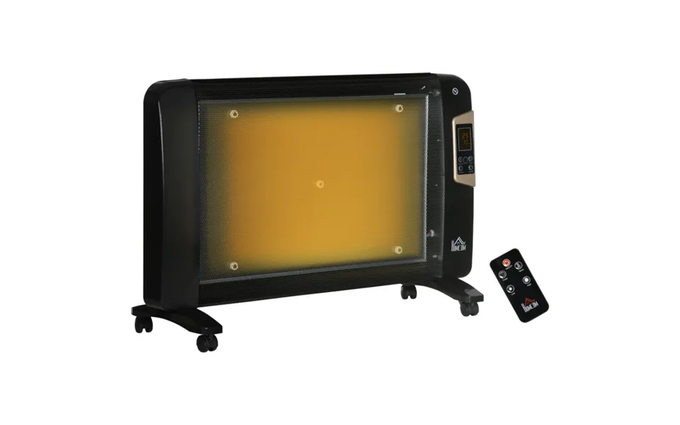 Homcom Mica-glass Convector Heater - 1000w 2000w, 15 C-40 C Adjustable Thermostat, Black