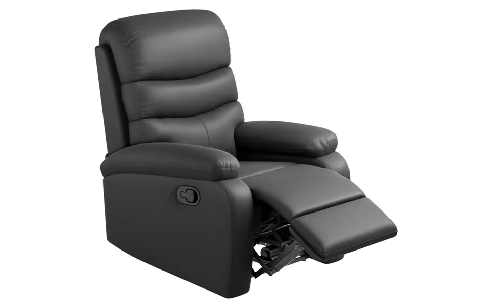 Homcom Pu Leather Recliner Armchair With Integrated Footrest - Black